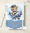 Caderneta de Saúde do Bebê Ursinho Aviador Policial - Menino
