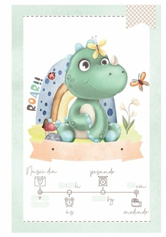 Caderneta de Saúde do Bebê Tema Dinossauro - Menino - comprar online
