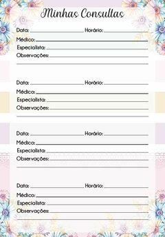Caderneta de Saúde Tema Jardim Candy Color - Menina - Papel & Paixão Scrapbook