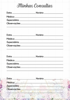 Caderneta de Saúde Floral Alfabeto Lilás - Menina - Papel & Paixão Scrapbook