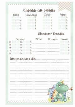 Caderneta de Saúde do Bebê Tema Dinossauro - Menino - Papel & Paixão Scrapbook