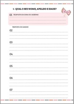 Caderno de Perguntas - Modelo 2 - Papel & Paixão Scrapbook