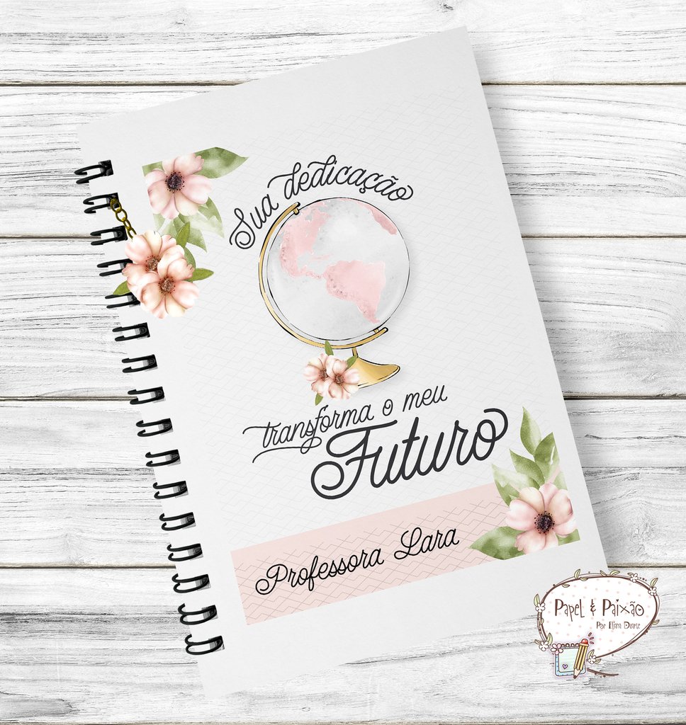 Caderno Personalizado -Dia dos Professores Floral Feminino 2