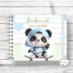 Livro do Bebê Tema Panda Skatista - Menino