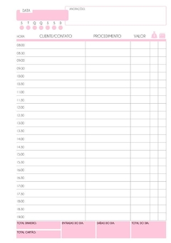 Caderno de Agendamentos Feminino - Modelo 1 na internet