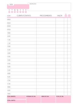 Caderno de Agendamentos Feminino - Modelo 2 na internet