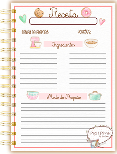 Caderno de Receitas Floral - Modelo 1 - comprar online