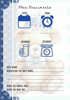 Caderneta de Saúde do Bebê Ursinho Realeza - Menino - comprar online