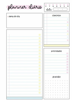 Planner Diário Permanente Coleção Pastel - Capa 1 - comprar online
