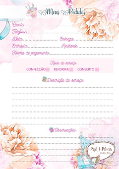 Agenda de Pedidos da Costureira na internet