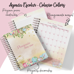 Agenda Escolar Coleção Collors - Várias Cores de Capas e Miolos - Papel & Paixão Scrapbook