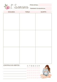 Imagem do Planner da Gestante Aquarela Rosa - Capa 1