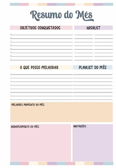 Imagem do Planner Não Datado Coleção Arco Íris Rosa