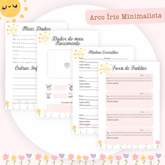 Caderneta de Saúde do Bebê Arco Íris Minimalista - Menina - comprar online