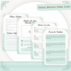 Caderneta de Saúde do Bebê Safari Clean Luxo - Menino - comprar online