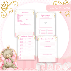 Caderneta de Saúde Tema Ursinha Princesa - Menina - comprar online