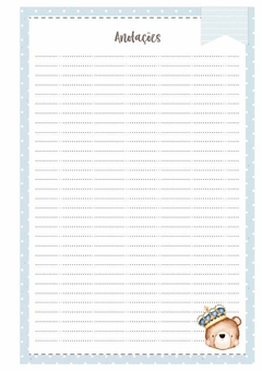 Caderneta de Saúde do Bebê Urso Rei Cute - Menino - loja online