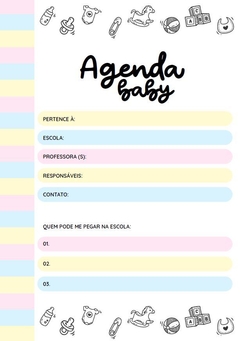 Agenda Bebê Berçário Pastel Menina - comprar online