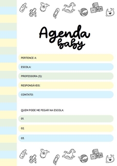 Agenda Bebê Berçário Pastel Menino - comprar online