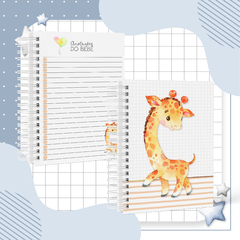 Caderneta de Saúde Girafinha Afetiva - Menino - Papel & Paixão Scrapbook