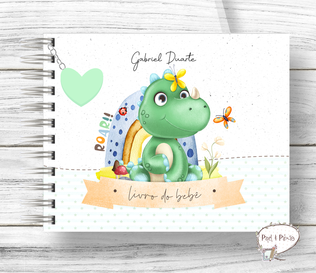 Livro do bebê personalizado Dinossauro baby