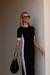 Vestido modal longo manguinha punho listra lateral - loja online