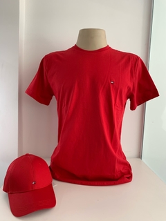 Camiseta Tommy Hilfiger Vermelha (frente e costas)