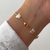 PULSERA MARIPOSAS WHITE DORADA 19CM - comprar online