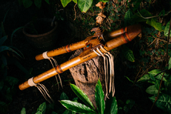 Flauta drone F# em madeira imbuia - Flauta Sagrada