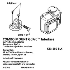 K-EDGE COMBO MOUNT GOPRO STYLE INTERFACE ADAPTER, NEGRO ANODIZADO - comprar online