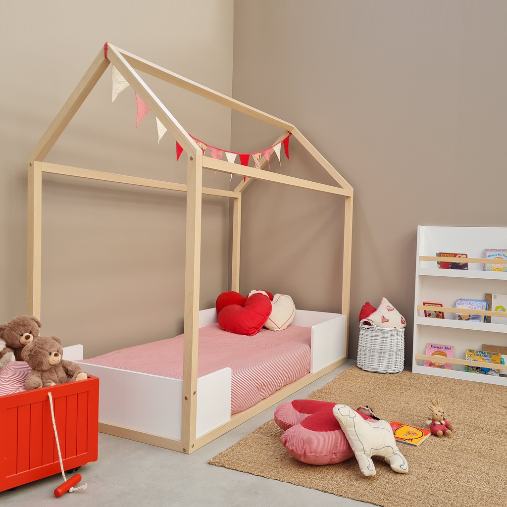 Cama Casita Montessori 3 Barandas - Mobiliario Infantil