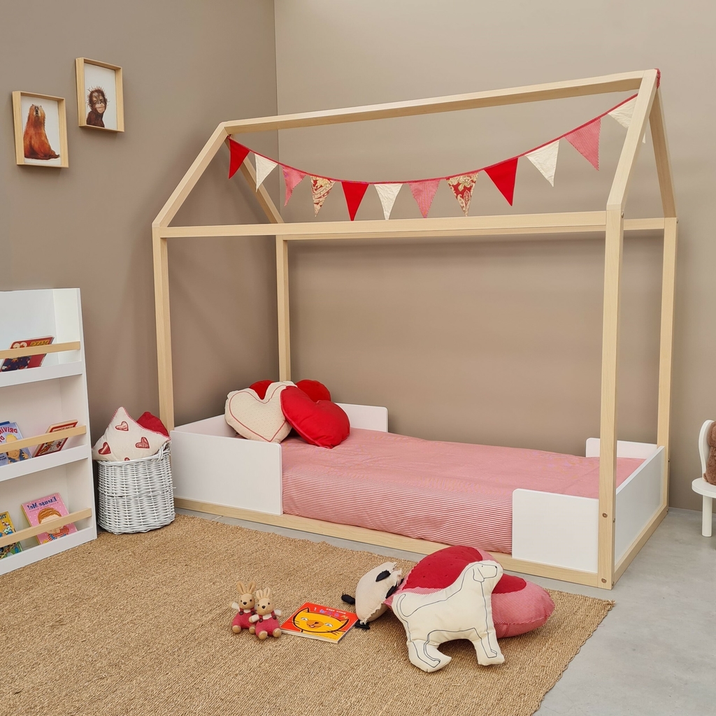 Cama Casita Montessori 3 Barandas - Mobiliario Infantil