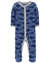 Carter's Enterito Pijama con pies algodon - Azul tiburones