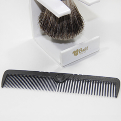 Kit Pincel de Texugo + Suporte + Pente para Cabelo - Escovas Fidalga