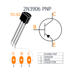 Pack 5x Transistor 2N3906 PNP 40V 200ma TO92 Arduino Nubbeo - Nubbeo