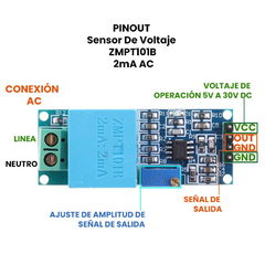 Sensor ZMPT101B Tension Alterna 220V Voltaje Arduino Nubbeo en internet