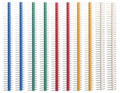 Pack 10 Tiras 40 Pines Macho Colores 2.54mm Nubbeo