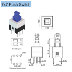 Pack 3 Interruptor Con Retencion 7mm x 7mm Tecla Switch Nubbeo - Nubbeo