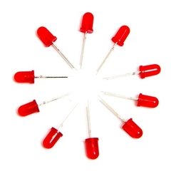 Pack 10 Leds 5mm Rojo Difuso Arduino Nubbeo