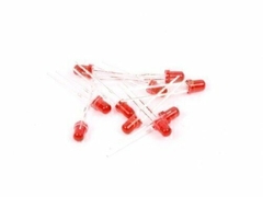 Pack 100 Leds 3mm Rojo Difuso Arduino Nubbeo