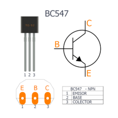 Pack 5x Transistor BC547 NPN 45v 100ma To92 Arduino Nubbeo en internet