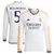 Camisa Real Madrid Home 23/24 Bellingham 5 Torcedor Manga Longa Masculina - Branco