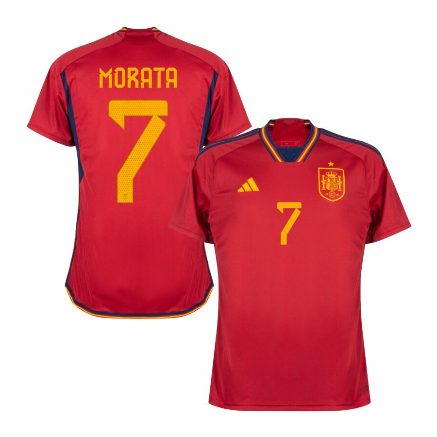 Camisa Seleção Espanha Home 22/24 Morata 7 Torcedor Masculino - Vermelho