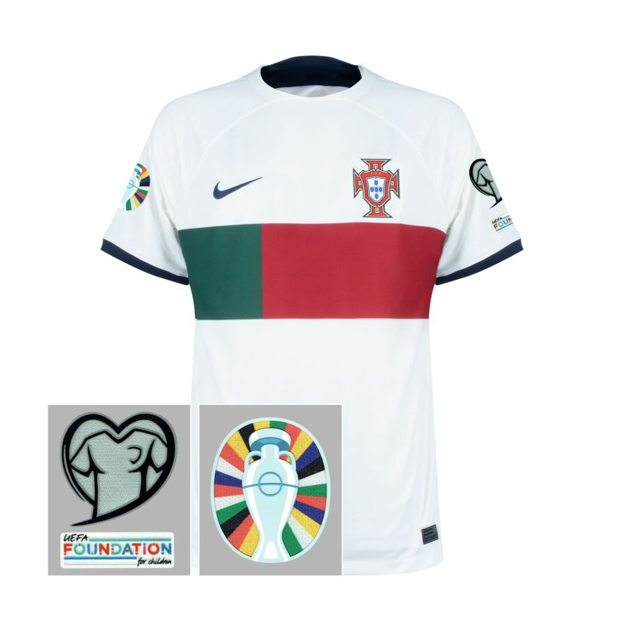 Camisa Seleção Portugal Away 22/24 Patch Euro 2024 s/nº Torcedor Masculina  - Branco