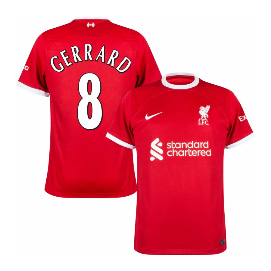 Camisa Liverpool Home 23/24 Gerrard 8 Torcedor Masculino - Vermelho  (Personalização Ídolo)