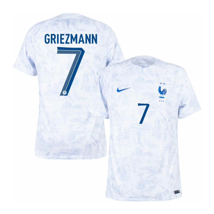 Camisa Seleção França Away 2022 Griezmann 7 Torcedor Masculina - Branco