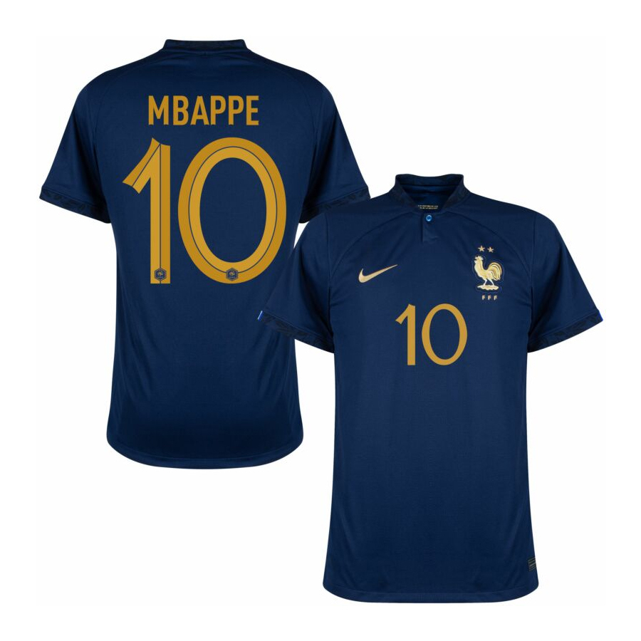 Camisa Seleção França Home 2022 Mbappé 10 Torcedor Masculina - Azul