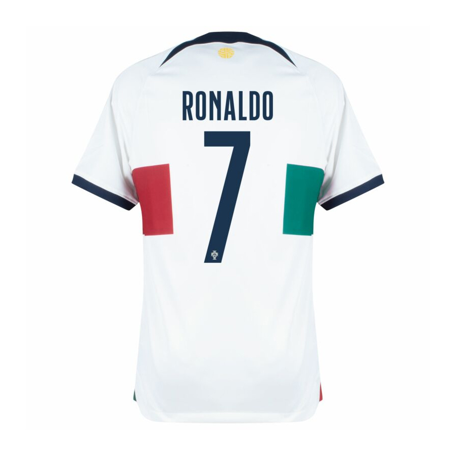 Camisa Seleção Portugal Away 2022 Ronaldo 7 Torcedor Masculina - Branco