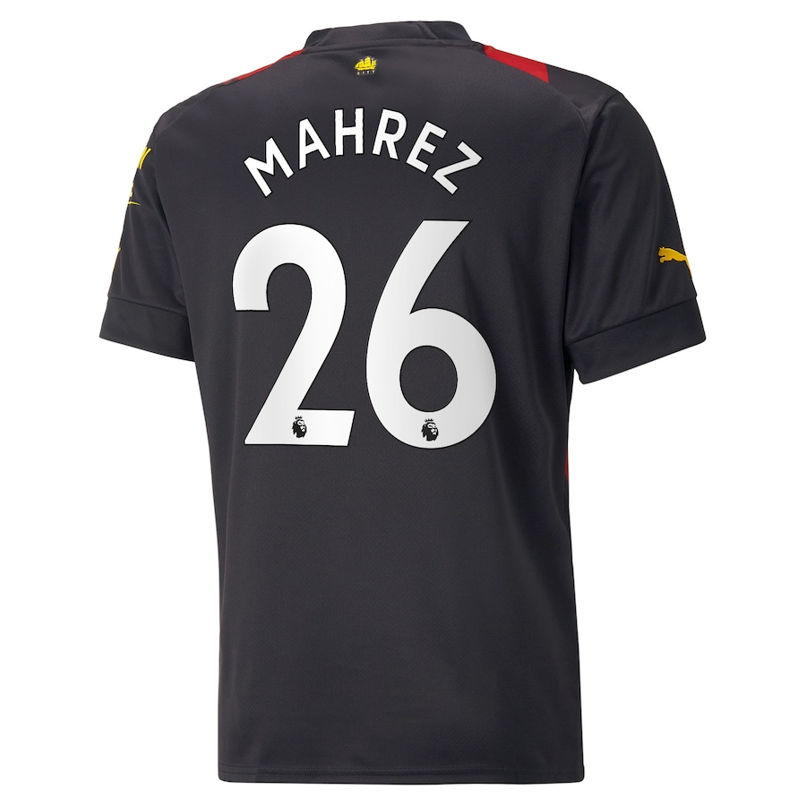 Camisa Manchester City Away 22/23 Mahrez 26 Torcedor Masculino - Preto