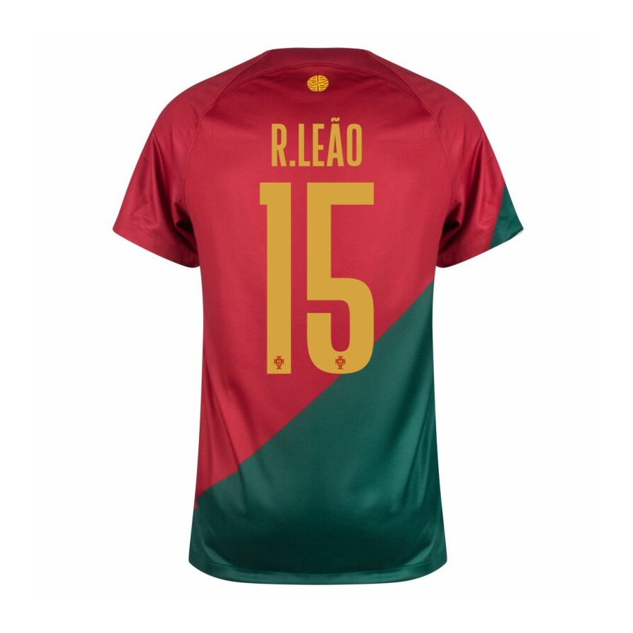 Camisa Seleção Portugal Away 2022 R.Leão 15 Torcedor Masculina - Vermelho